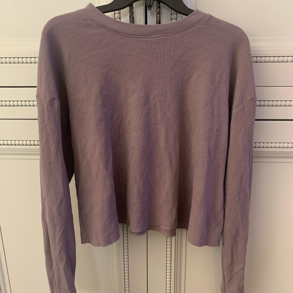 Purple knitted crop top